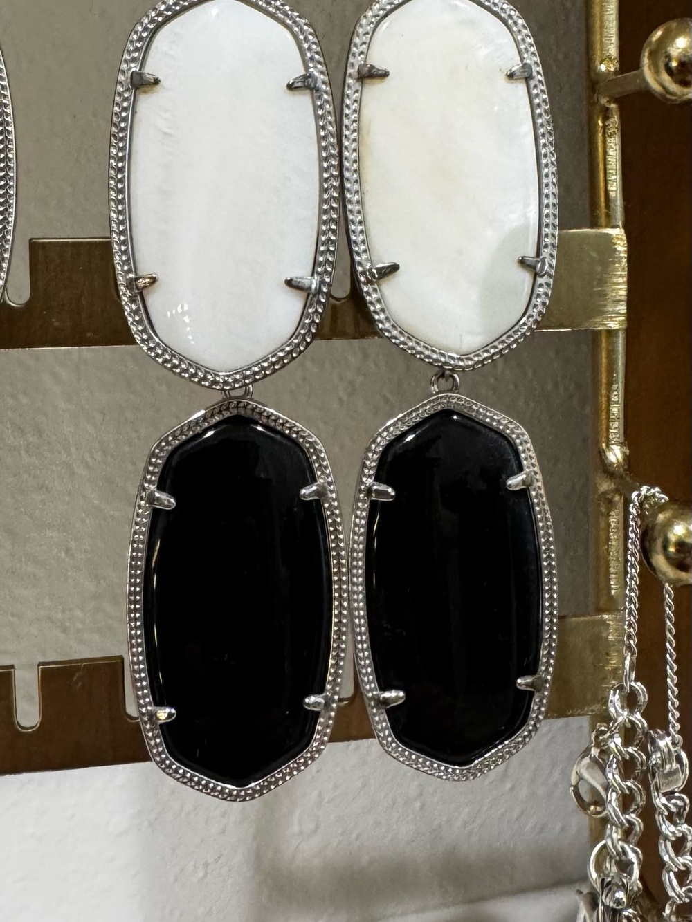 White and Black Kendra Scott Earrings